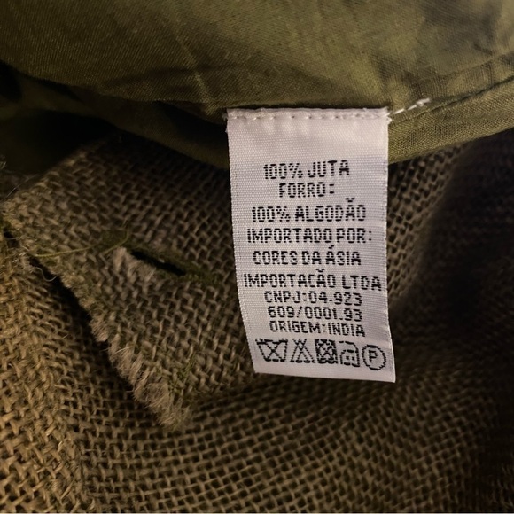 Vtg Y2K Chantik Jacket Embellished Handmade Button Front Boho Burlap Jute - Picture 5 of 6